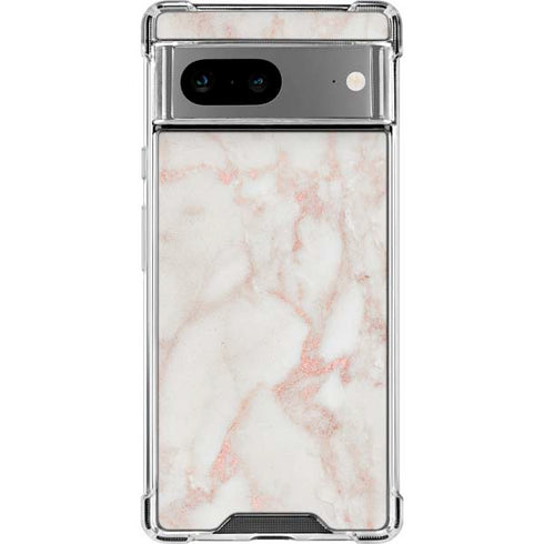 Rose Gold Marble Google Pixel 8a Clear Case